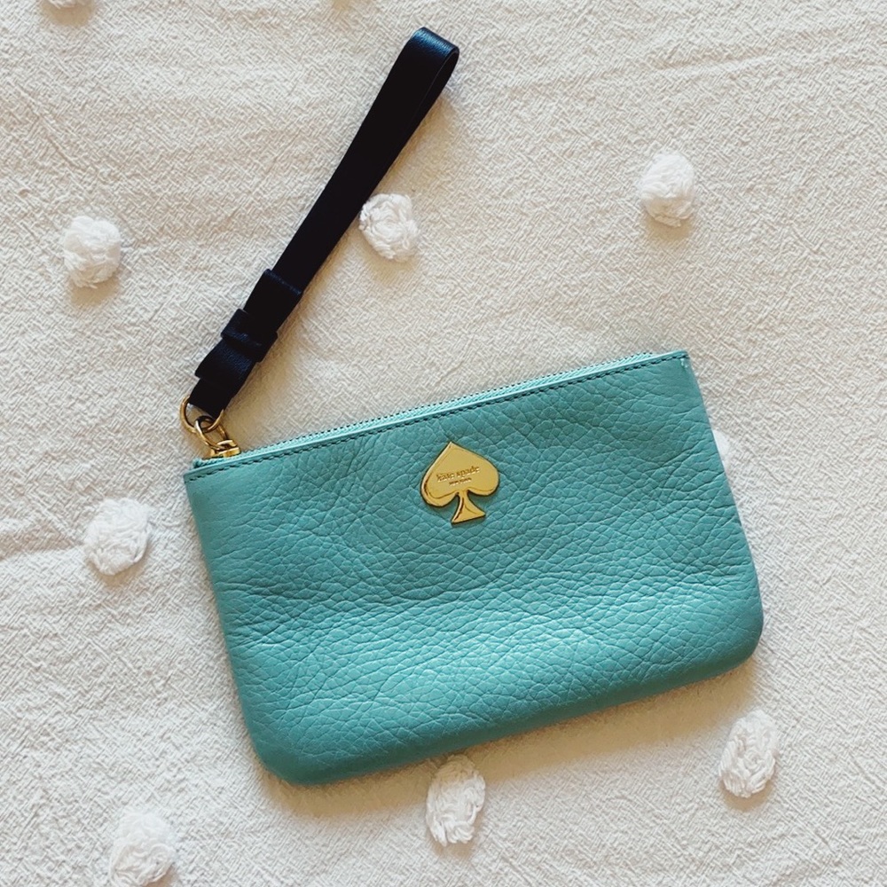 Kate Spade small teal wristlet
